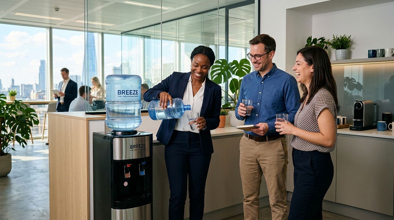 Corporate office team using Life Water dispenser